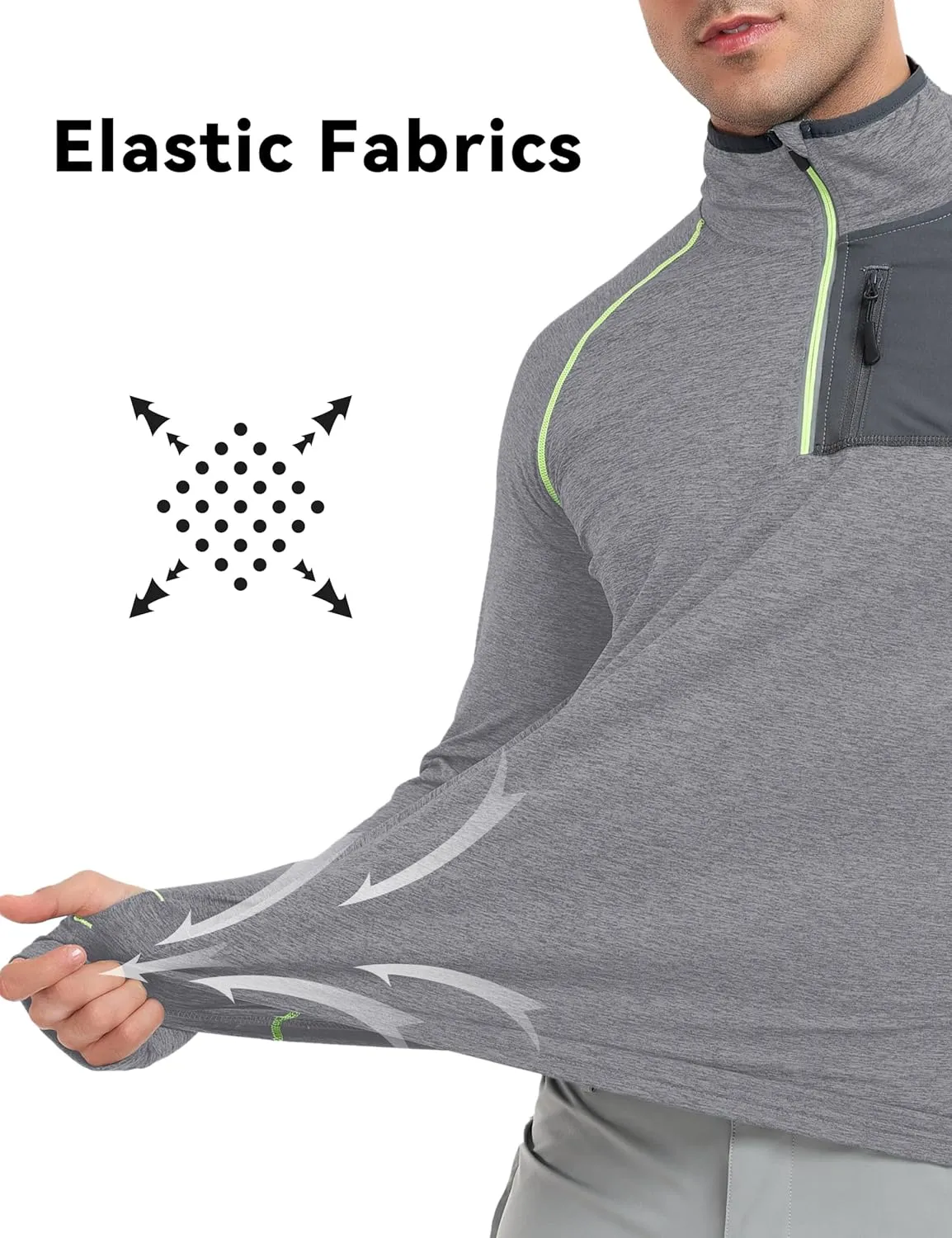 Little Donkey Andy Men's Long Sleeve Quick Dry Lightweight Running Exercise Sports T-Shirt Top
