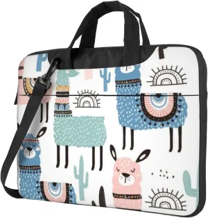 Llama Cute Blackout Modern 13-15.6 Inch Laptop Bag For Man And Women, Computer Messenger Bag, Trendy Shoulder Strap Design