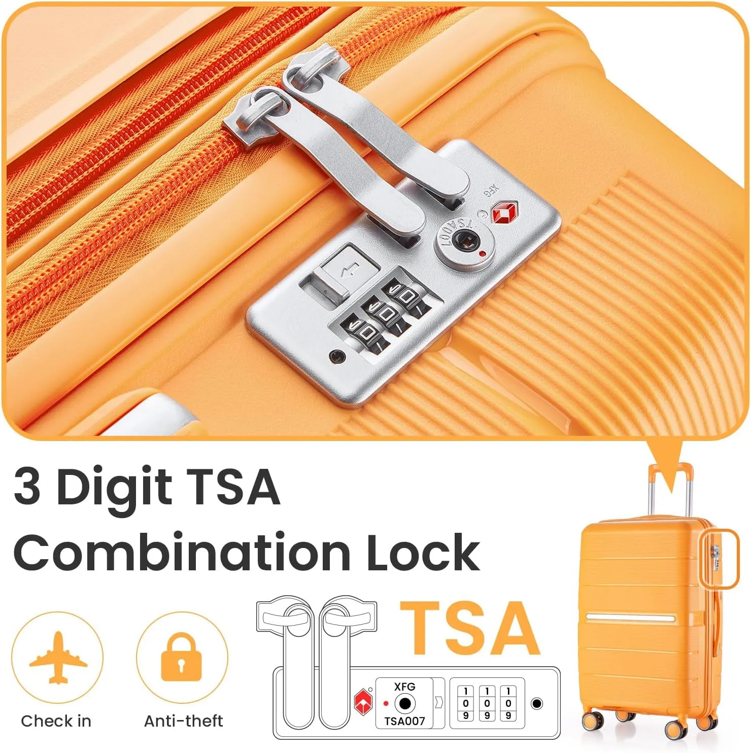 Luggage Sets 4 Piece (14"/20"/24"/28") PP Lightweight & Durable Expandable suitcase