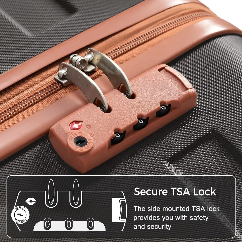 Luggage Sets New Model Expandable ABS Hardshell 3pcs Clearance Luggage Hardside Lightweight Durable Suitcase sets Spinner Wheels Suitcase with TSA Lock 20''24''28''(Pink)