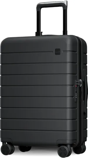 LUGGEX Carry On Luggage with Spinner Wheels - 20 inch Hardshell Suitcases - Accelerate Access with DiHook, Handy Pouch, TSA lock, Black