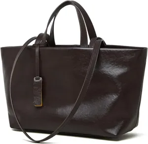 luxury Genuine Leather Women Tote Bag Soft Handbags Vintage Shoulder Purses Fashion Top Handle Bag Large Capacity