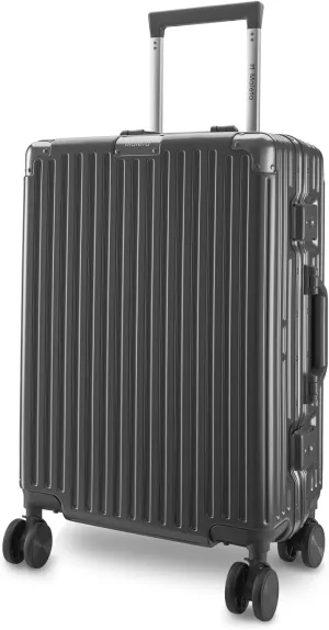 Maleta Crown Series Cabin Trolley Bag Aluminium Frame, 20 inch, 8 Spinner Wheels, Dual TSA Lock Trolley Bags for Travel Suitcase for Travel Bags for Travelling (Grey, Cabin-Small)