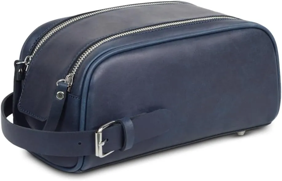 Men's Toiletry Travel Bag, Waterproof Kit, Hanging Organizer for Travel, Compact Shaving Kit, Multi-Functional Bathroom Bag with Compartments, Durable Grooming Kit for Men. (Dark blue)