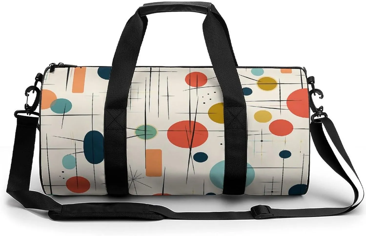 Mens Womens Gym Bag, Modern Mid Century Print Duffle Bags,travel Gym Duffle Bag,garment Duffle Bag,gym Bag with Shoe Compartment