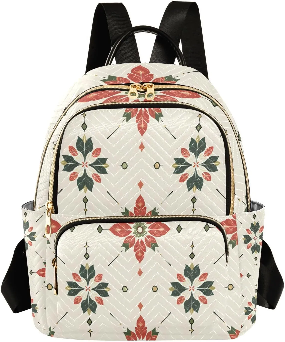 Mini Backpack for Women Art Flowers Pattern Small Purse Daypacks Stylish Bags Lightweight Travel Backpacks for College Shopping Work Dating