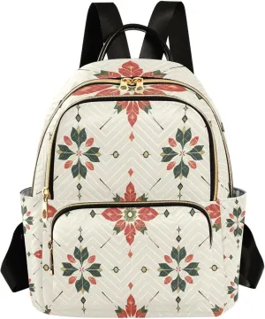 Mini Backpack for Women Art Flowers Pattern Small Purse Daypacks Stylish Bags Lightweight Travel Backpacks for College Shopping Work Dating