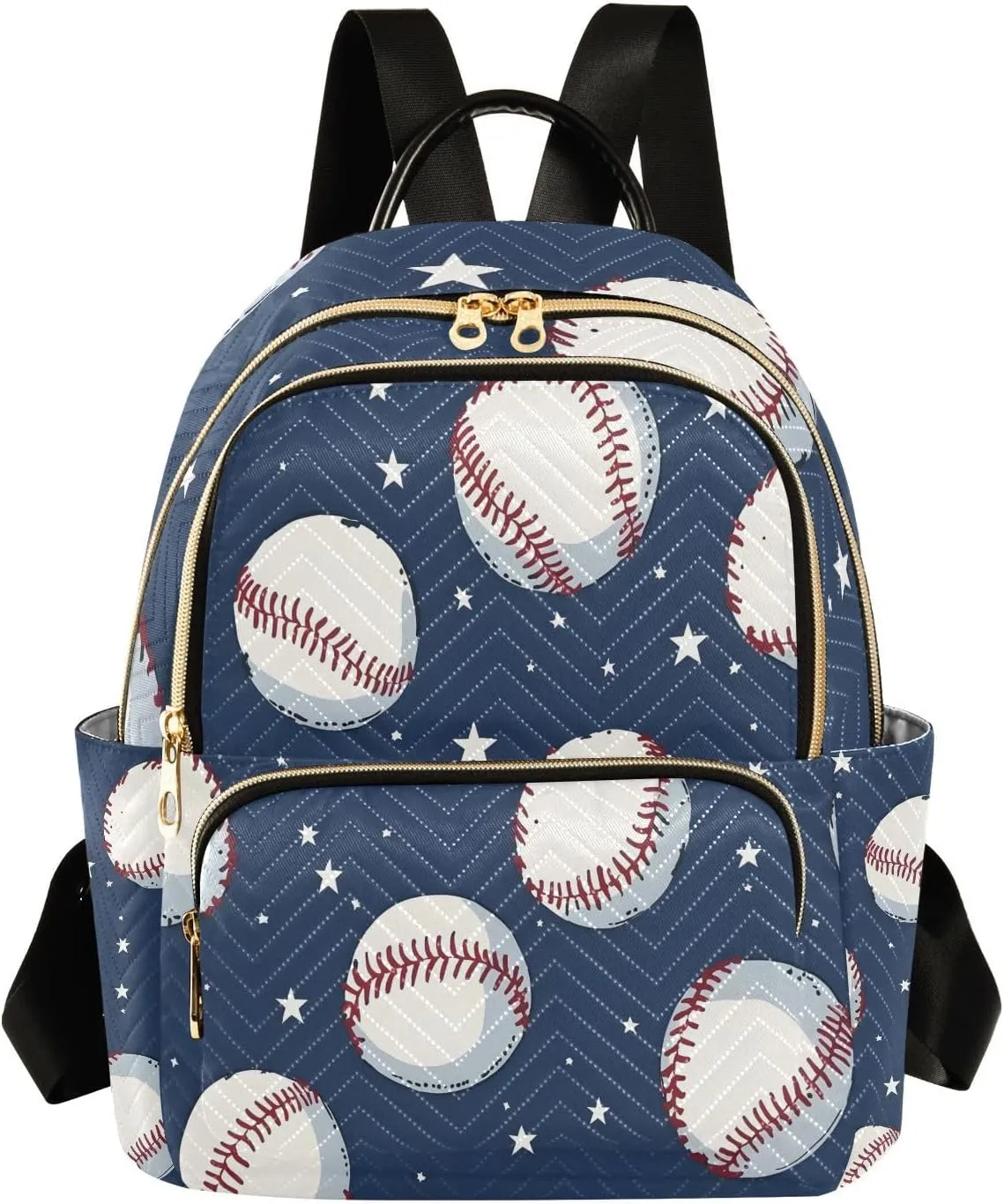 Mini Backpack for Women Baseball Pattern Small Purse Daypacks Stylish Bags Lightweight Travel Backpacks for College Shopping Work Dating
