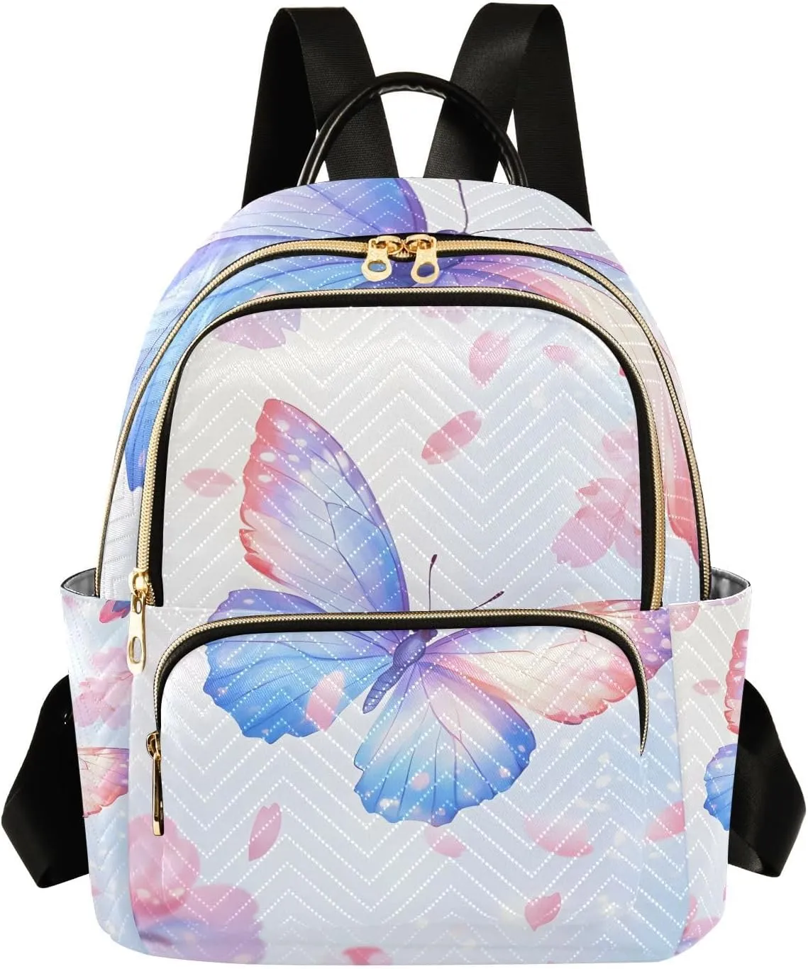 Mini Backpack for Women Butterfly Cherry Blossom Small Purse Daypacks Stylish Bags Lightweight Travel Backpacks for College Shopping Work Dating
