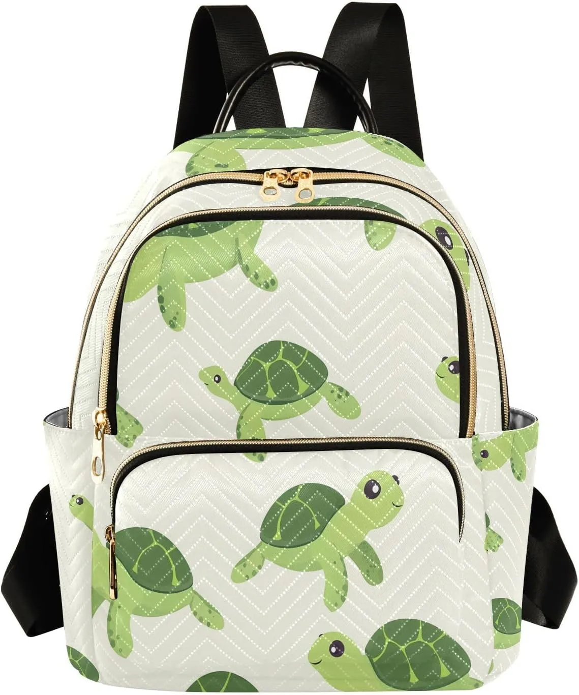 Mini Backpack for Women Cartoon Green Turtle Pattern Small Purse Daypacks Stylish Bags Lightweight Travel Backpacks for College Shopping Work Dating