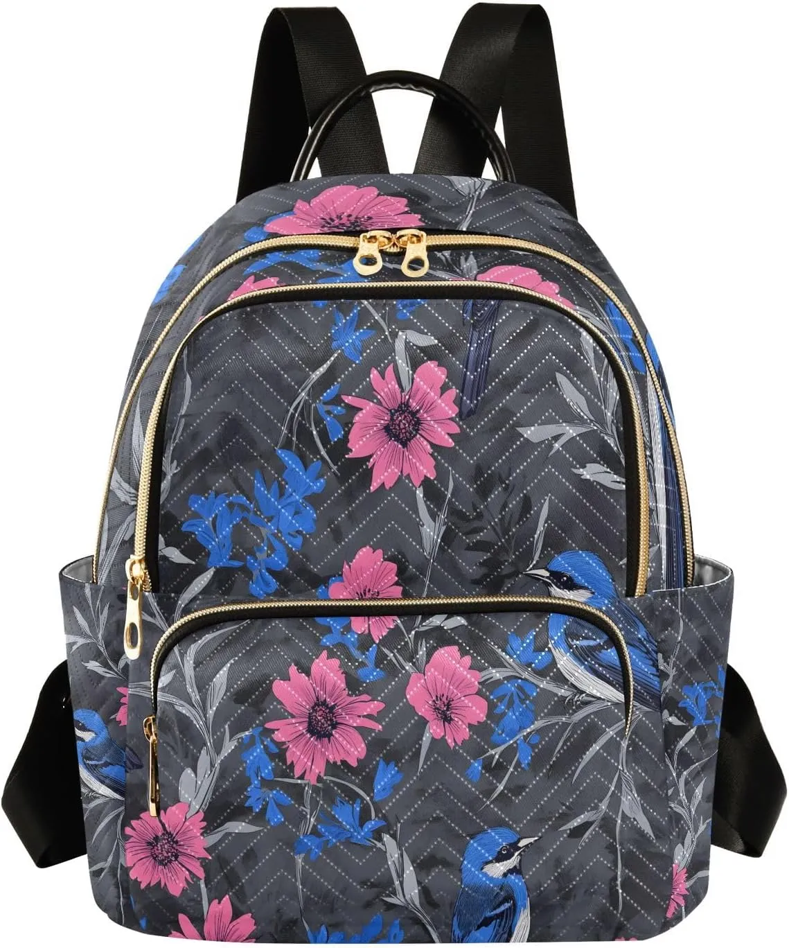Mini Backpack for Women Cornflower Sparrow Pattern Blue Small Purse Daypacks Stylish Bags Lightweight Travel Backpacks for College Shopping Work Dating
