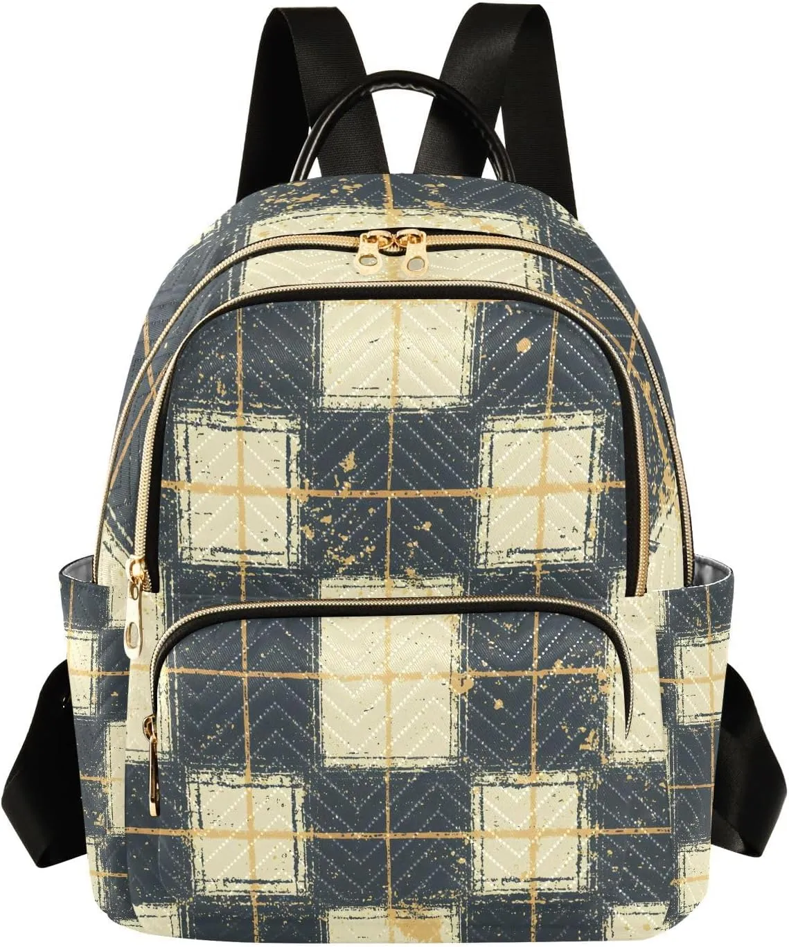 Mini Backpack for Women Distressedcheckered Pattern Small Purse Daypacks Stylish Bags Lightweight Travel Backpacks for College Shopping Work Dating