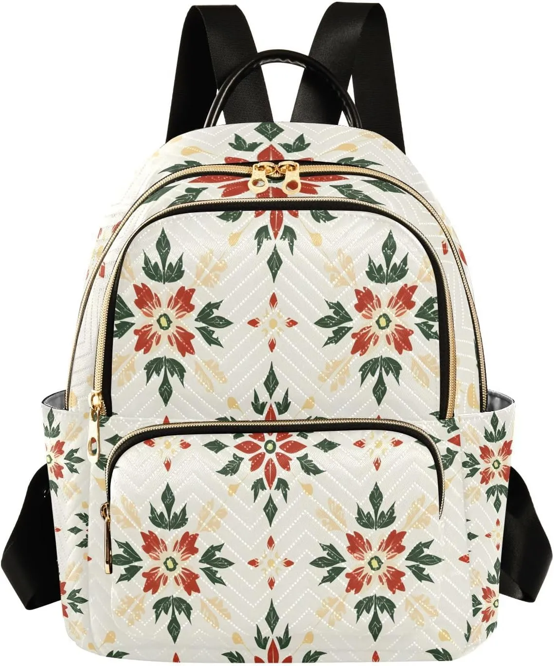 Mini Backpack for Women Festive Flowers Pattern Small Purse Daypacks Stylish Bags Lightweight Travel Backpacks for College Shopping Work Dating