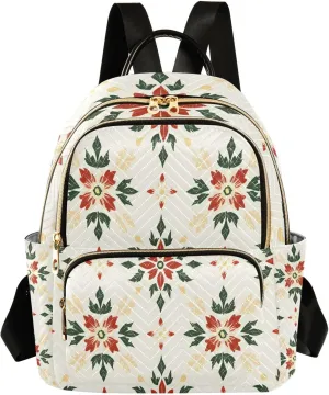 Mini Backpack for Women Festive Flowers Pattern Small Purse Daypacks Stylish Bags Lightweight Travel Backpacks for College Shopping Work Dating