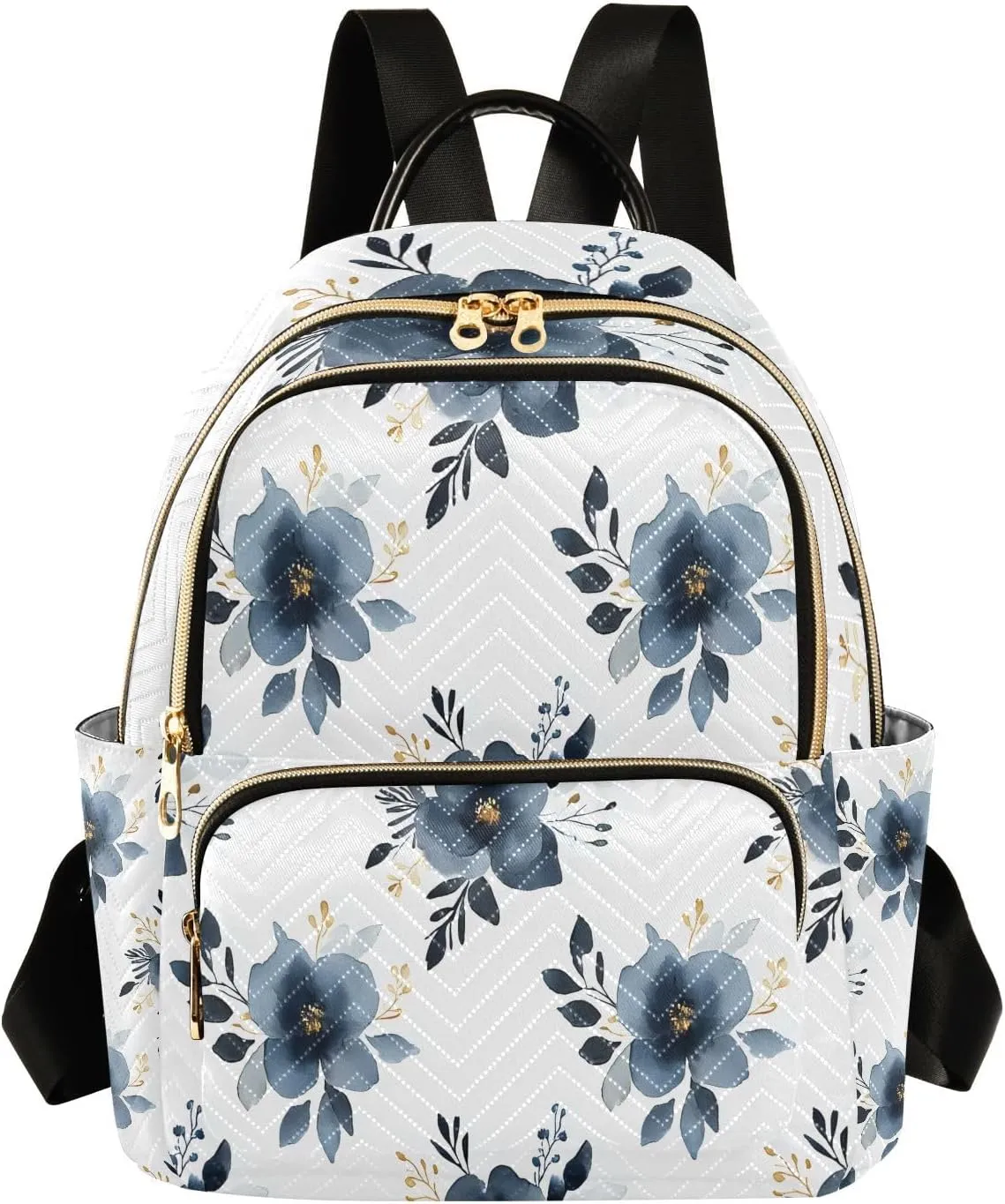Mini Backpack for Women Flower Leaves Hs Pattern Small Purse Daypacks Stylish Bags Lightweight Travel Backpacks for College Shopping Work Dating