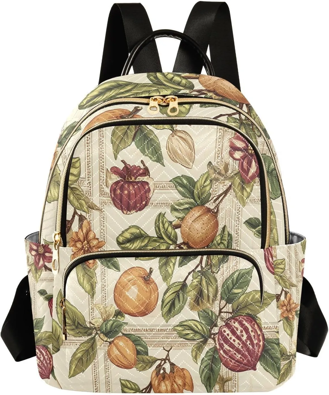 Mini Backpack for Women Herbal Pattern Small Purse Daypacks Stylish Bags Lightweight Travel Backpacks for College Shopping Work Dating