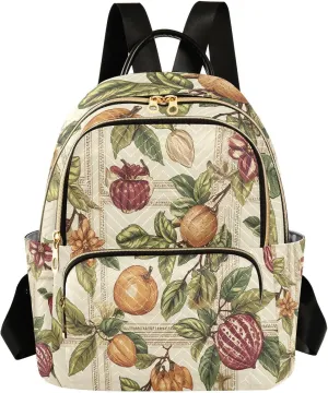 Mini Backpack for Women Herbal Pattern Small Purse Daypacks Stylish Bags Lightweight Travel Backpacks for College Shopping Work Dating