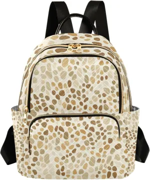 Mini Backpack for Women Leopard Print Light Yellow Pattern Small Purse Daypacks Stylish Bags Lightweight Travel Backpacks for College Shopping Work Dating