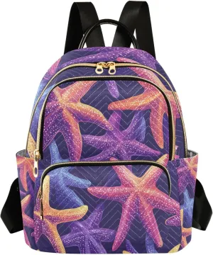 Mini Backpack for Women Mysterious Starfish Pattern Small Purse Daypacks Stylish Bags Lightweight Travel Backpacks for College Shopping Work Dating