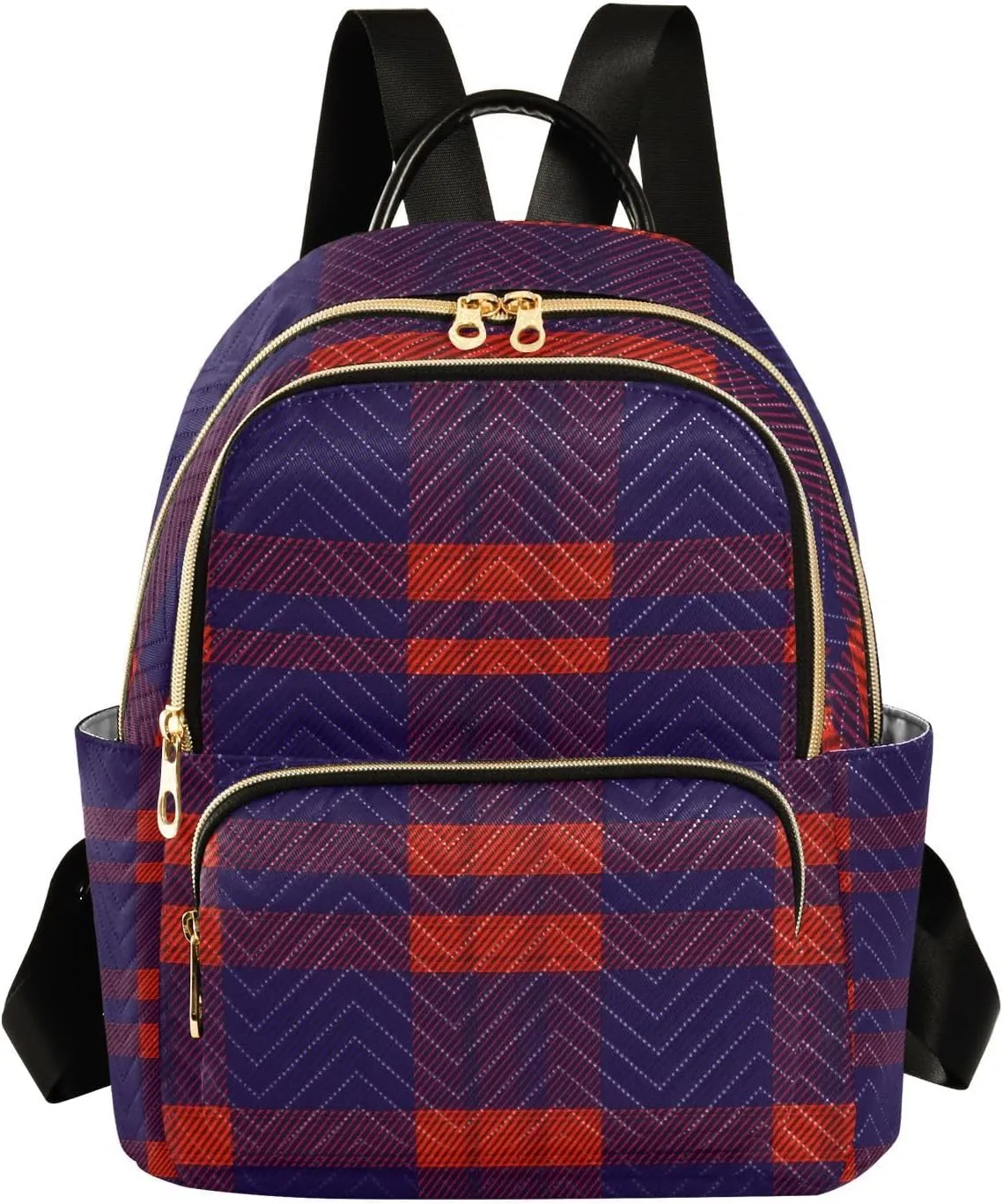 Mini Backpack for Women Navyredcheckered Pattern Small Purse Daypacks Stylish Bags Lightweight Travel Backpacks for College Shopping Work Dating