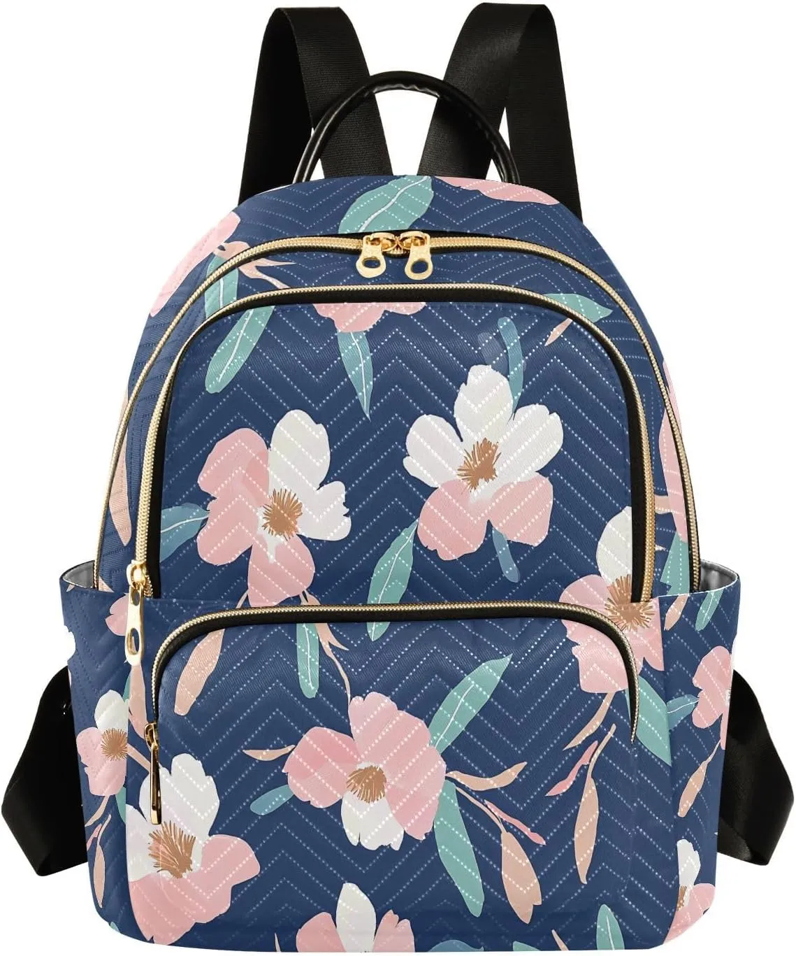 Mini Backpack for Women Pink Flower Pattern Small Purse Daypacks Stylish Bags Lightweight Travel Backpacks for College Shopping Work Dating
