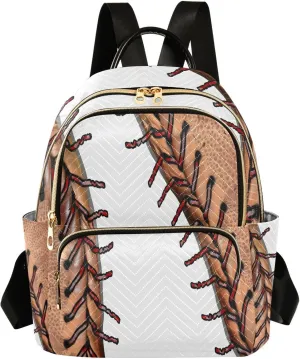 Mini Backpack for Women Retro Baseball Pattern Small Purse Daypacks Stylish Bags Lightweight Travel Backpacks for College Shopping Work Dating