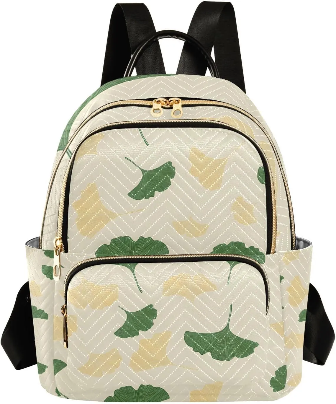 Mini Backpack for Women Yellow Ginkgo Leaves Pattern Small Purse Daypacks Stylish Bags Lightweight Travel Backpacks for College Shopping Work Dating