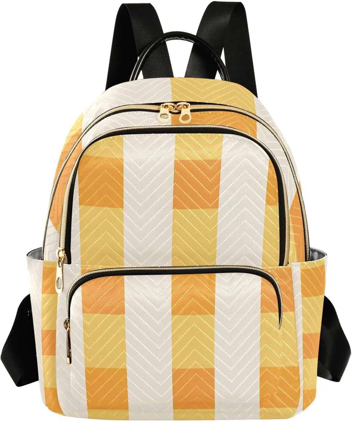 Mini Backpack for Women Yellow Plaid Pattern Small Purse Daypacks Stylish Bags Lightweight Travel Backpacks for College Shopping Work Dating