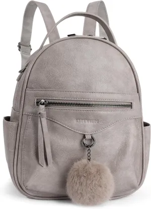 Mini Backpack Purse for Women Fashion Cute Small Travel Backpacks Pompom Daypacks Shoulder Handbag
