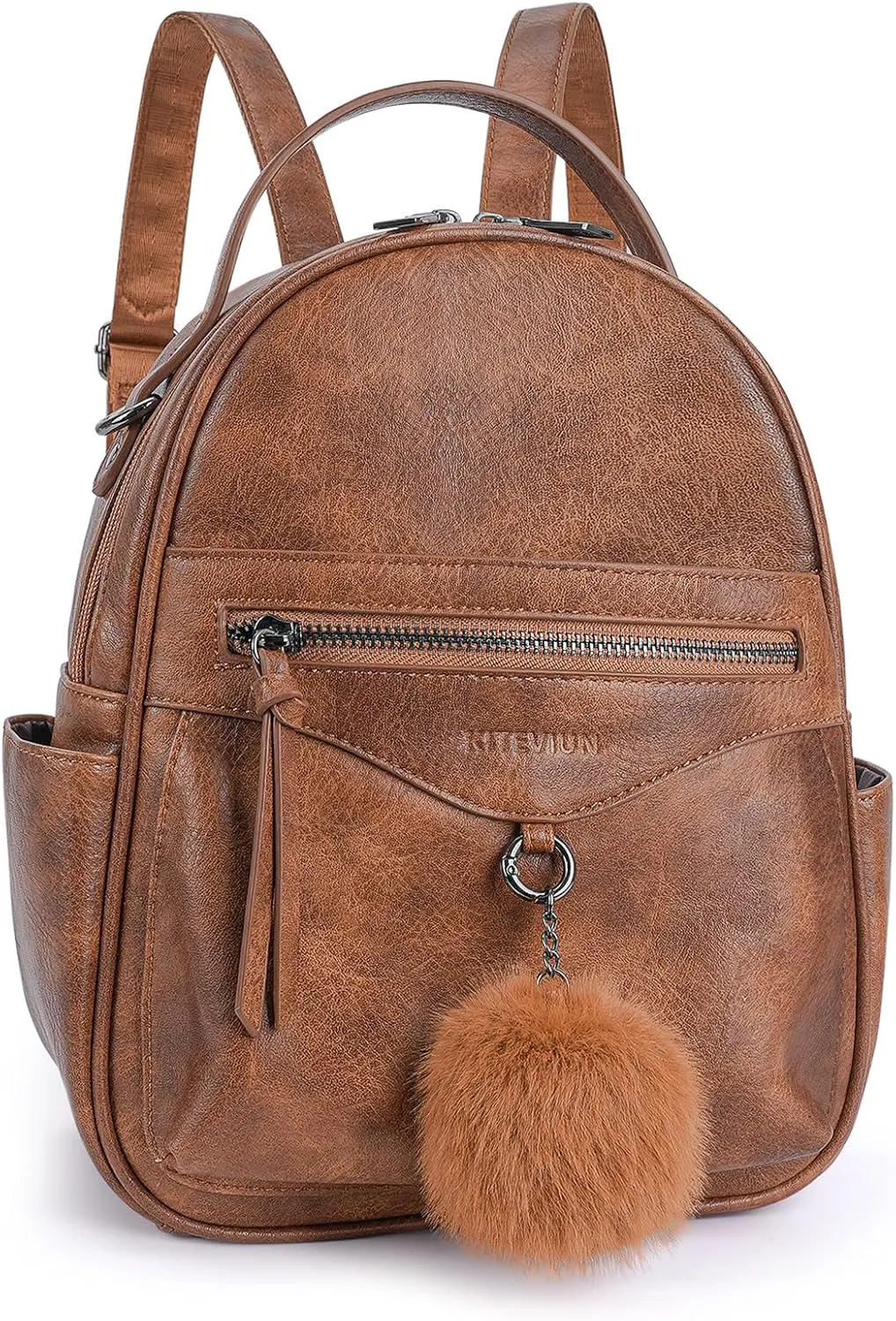 Mini Backpack Purse for Women Fashion Cute Small Travel Backpacks Pompom Daypacks Shoulder Handbag