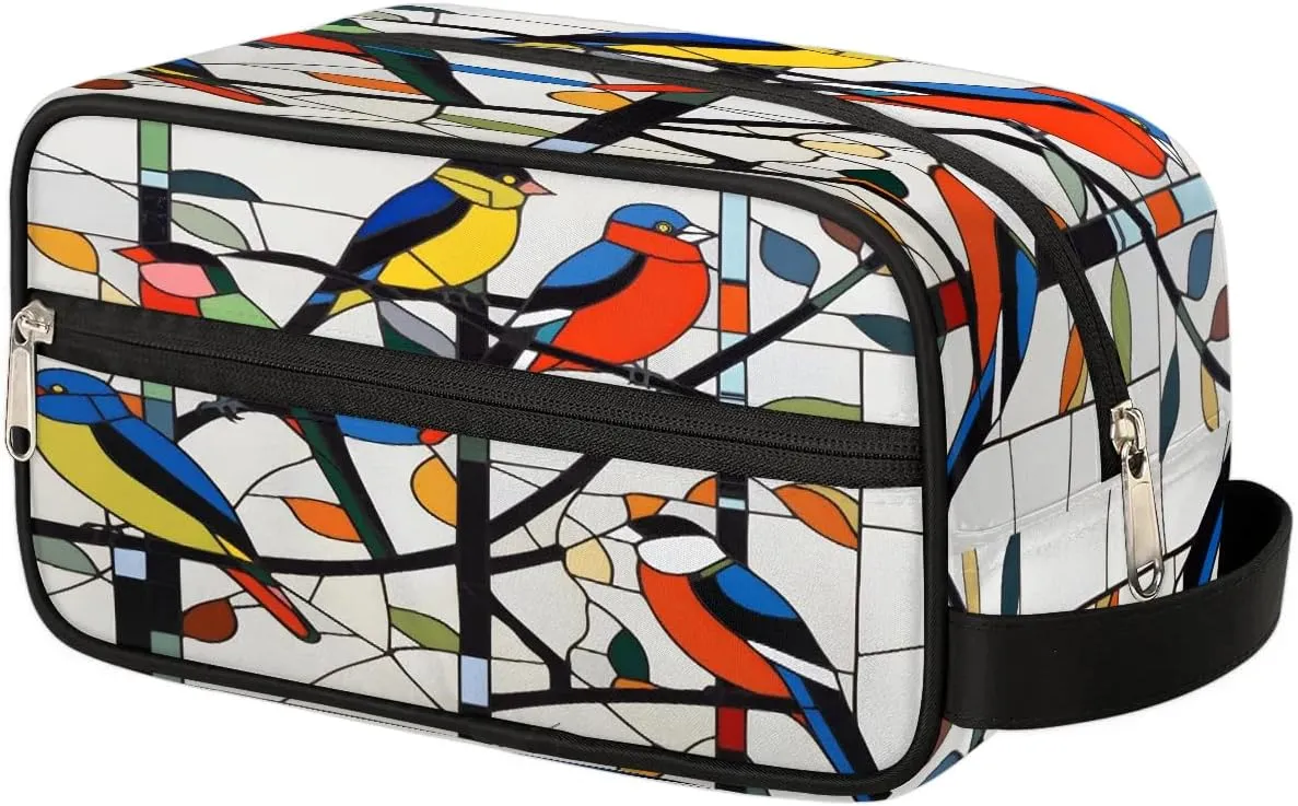 Modern Abstract Birds Toiletry Bag for Women Hanging Travel Toiletry Bag Large Makeup Bag Travel Cosmetic Bag Dopp Kit for Men Shaving Bag for Travel Accessories