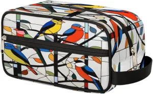 Modern Abstract Birds Toiletry Bag for Women Hanging Travel Toiletry Bag Large Makeup Bag Travel Cosmetic Bag Dopp Kit for Men Shaving Bag for Travel Accessories