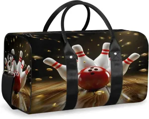 Modern Bowling Ball Travel Duffle Bag, Sports Gym Bags for Women Men, Carry On Weekender Overnight Workout Airplane Trips Bag
