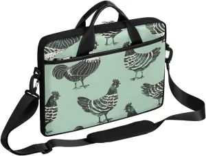 Modern Farmhouse Animal Chicken 15 Inch Laptop Bag Women Men Laptop Carrying Case with Adjustable Shoulder Strap Laptop Sleeves Briefcase Messenger Bags
