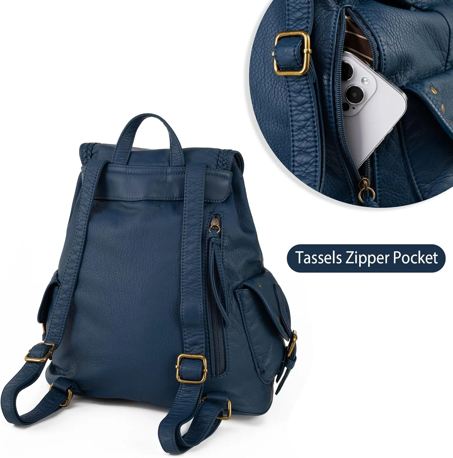 Montana West Backpack Purse for Women Soft Washed Leather Drawstring Casual Travel Backpacks