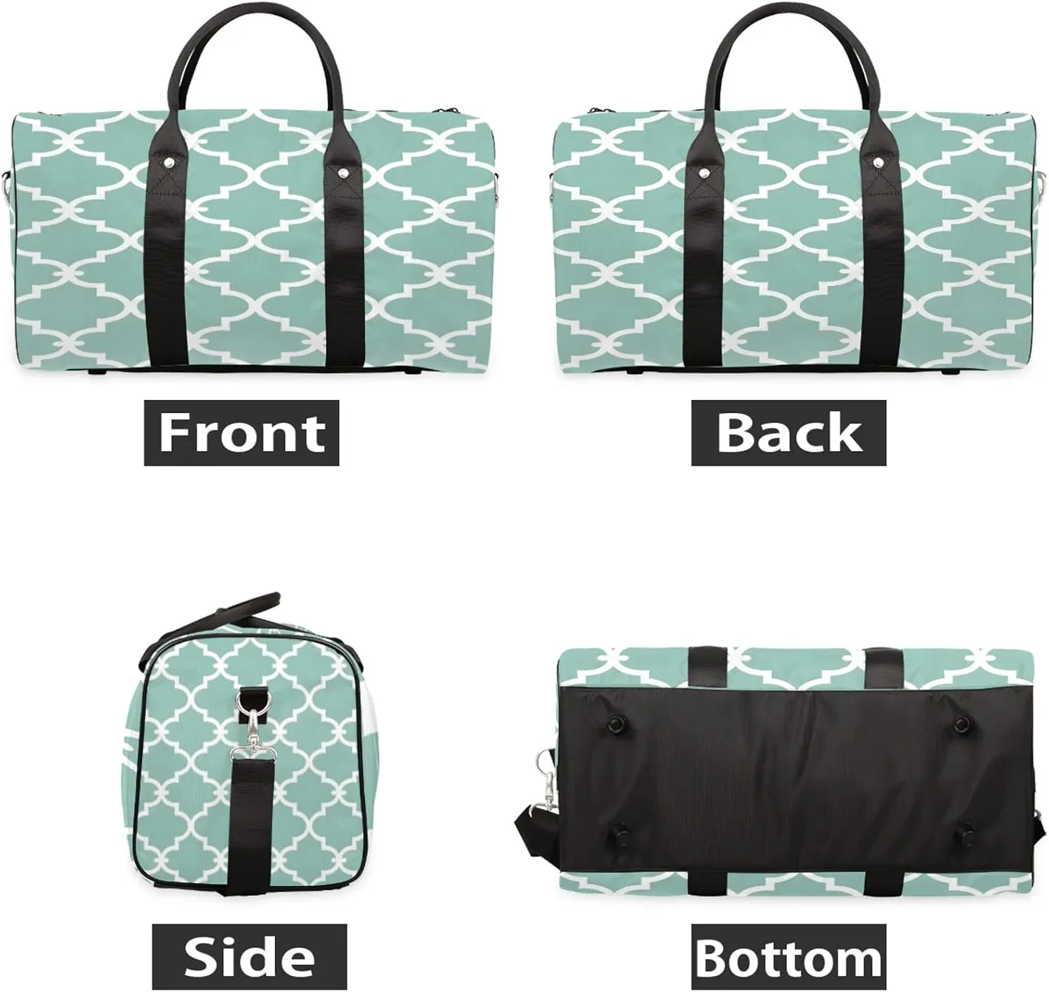 Morocco Modern Travel Duffle Bag, Sports Gym Bags for Women Men, Carry On Weekender Overnight Workout Airplane Trips Bag