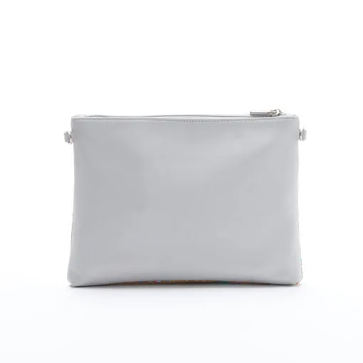 Nicole Pouch Large - Grey Metallic / Cork