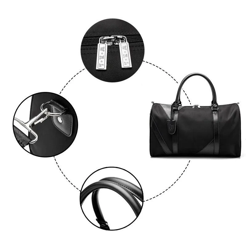 Oxford Executive Black Leather Travel Bag