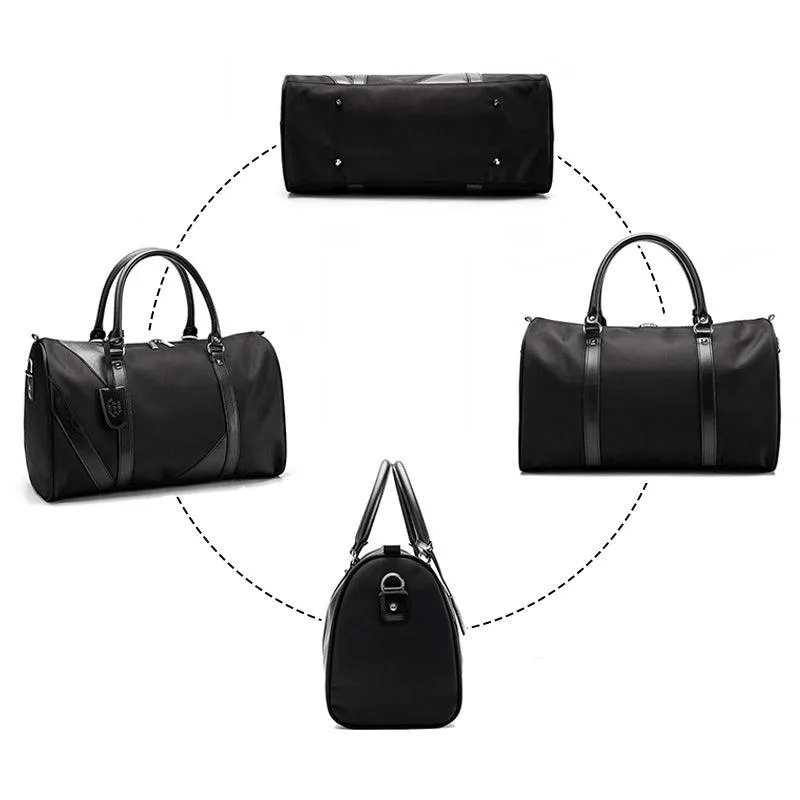 Oxford Executive Black Leather Travel Bag