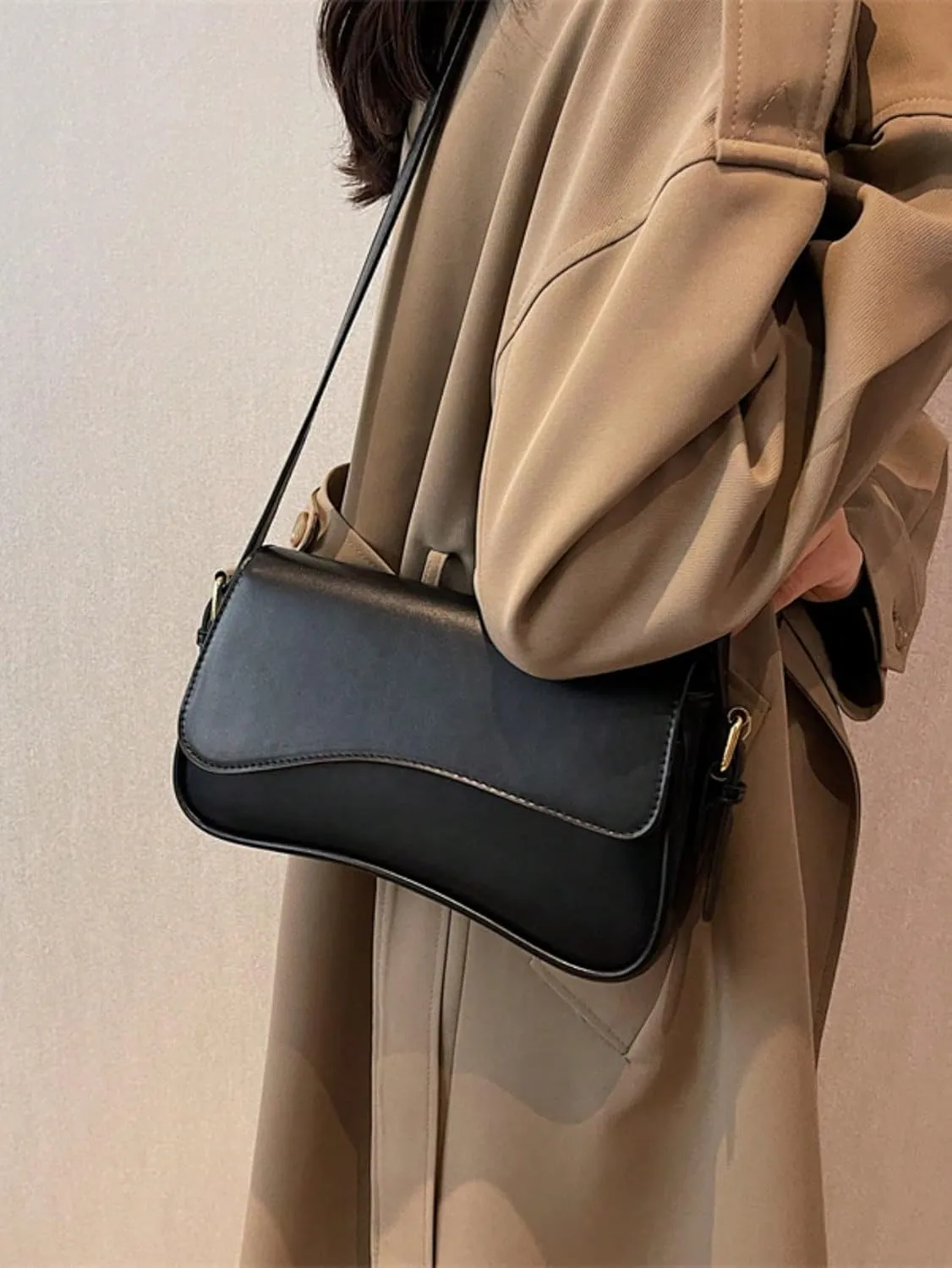 OYOANGLE Women's Pu Leather Flap Shoulder Bags Classic Hobo Clutch Purse Handbag Purses with Zipper Closure