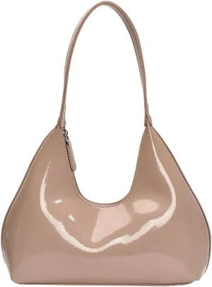 Patent Crescent Shoulder Bags Retro Classic Clutch Hobo Tote Bag Satchel Purse for Going out