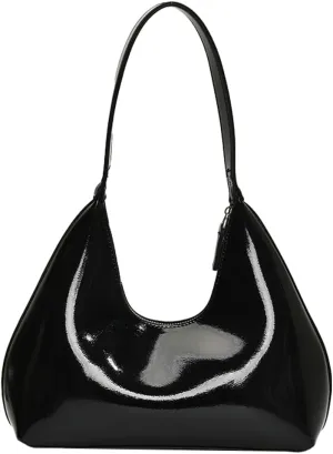 Patent Crescent Shoulder Bags Retro Classic Clutch Hobo Tote Bag Satchel Purse for Going out