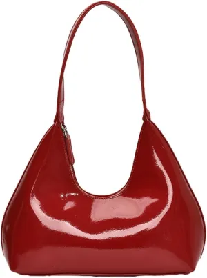 Patent Crescent Shoulder Bags Retro Classic Clutch Hobo Tote Bag Satchel Purse for Going out