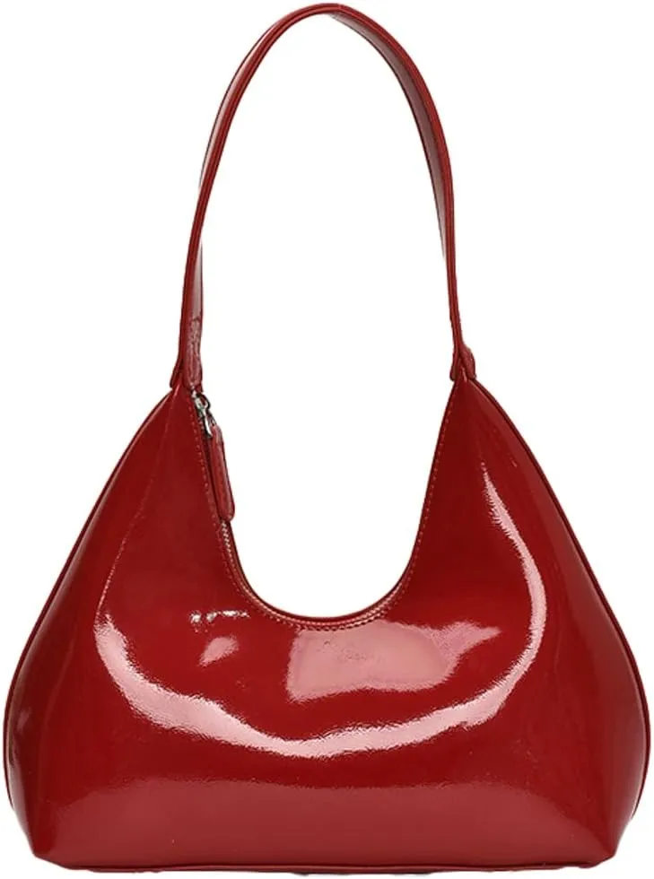 Patent Crescent Shoulder Bags Retro Classic Clutch Hobo Tote Bag Satchel Purse for Going out