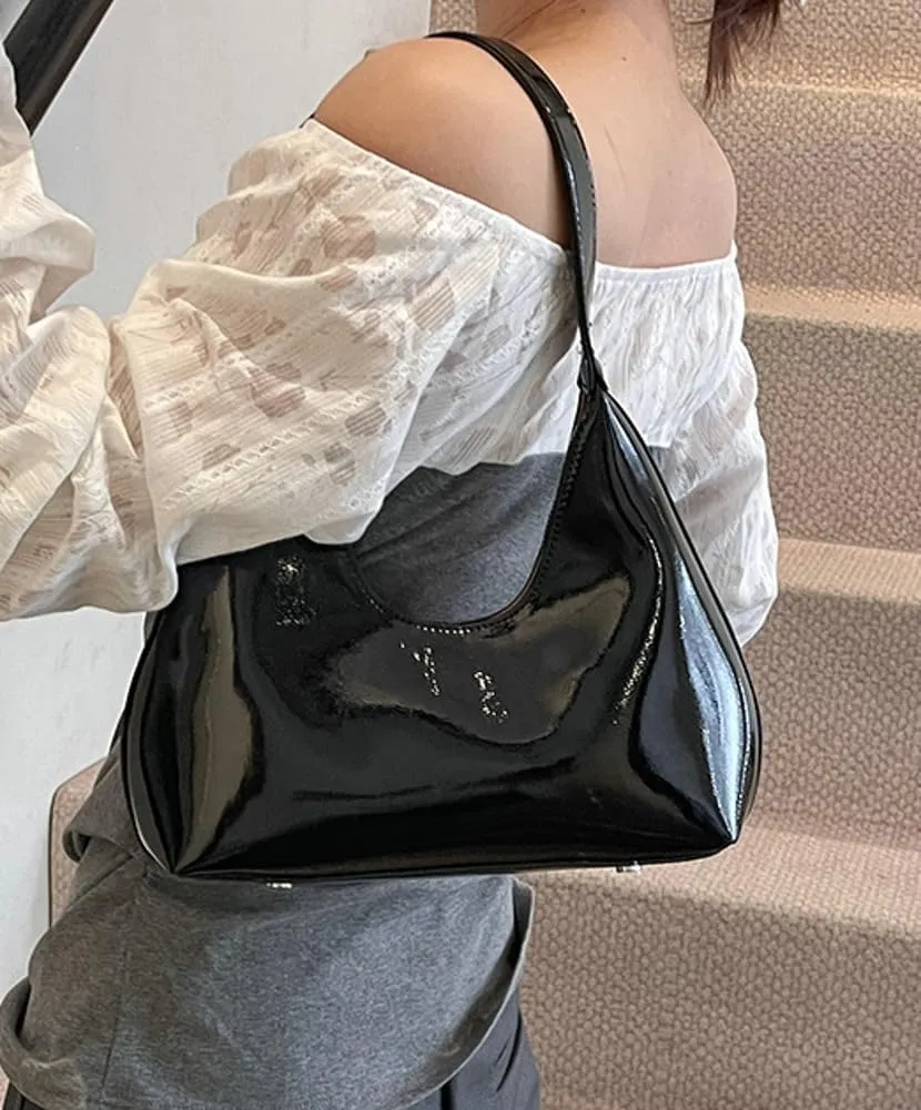 Patent Crescent Shoulder Bags Retro Classic Clutch Hobo Tote Bag Satchel Purse for Going out