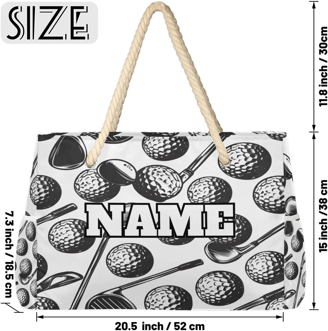 Personalized Beach Bag for Women, Large Beach Tote with Zipper, Waterproof Sandproof Pool Swim Bags