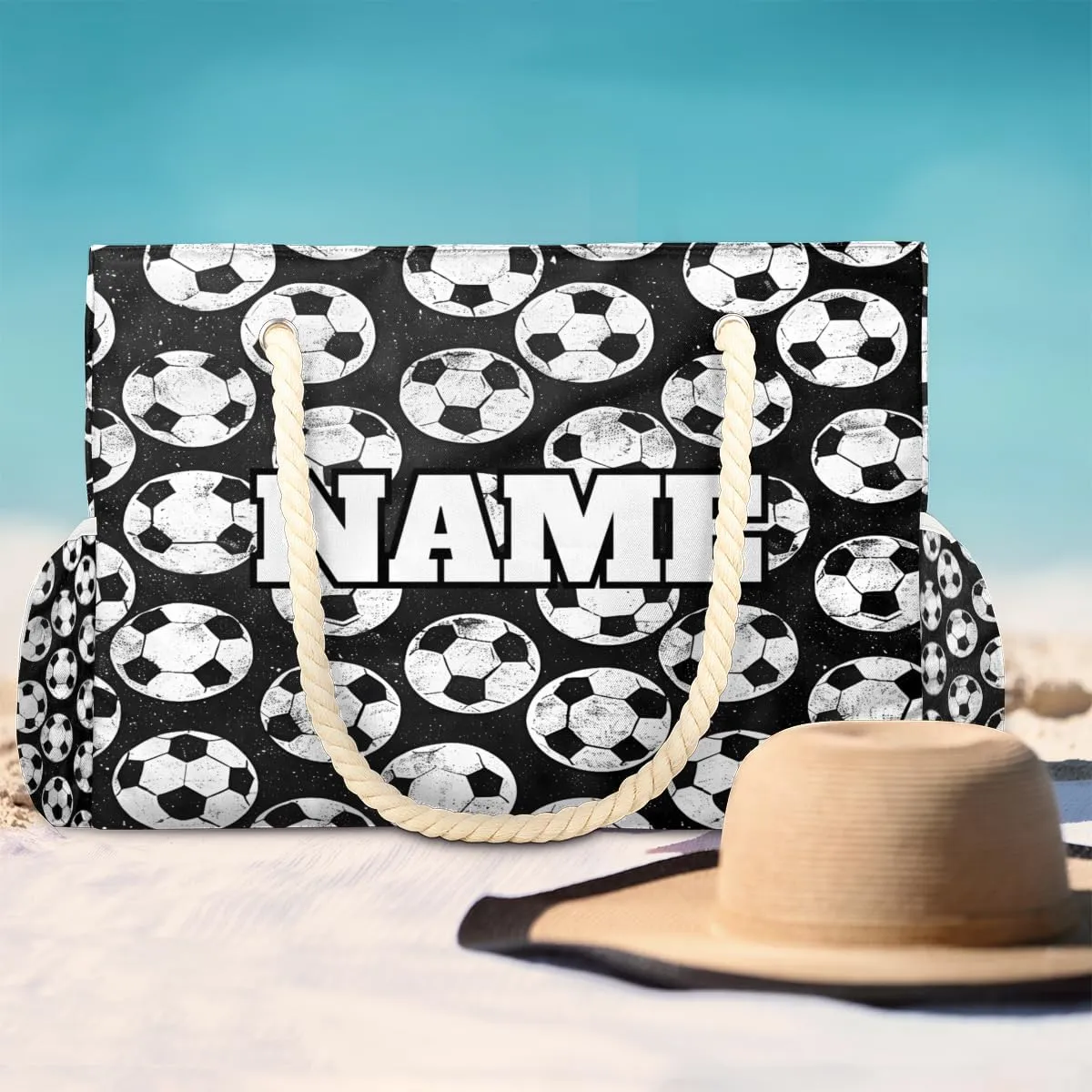 Personalized Beach Bag for Women, Large Beach Tote with Zipper, Waterproof Sandproof Pool Swim Bags
