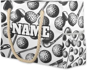 Personalized Beach Bag for Women, Large Beach Tote with Zipper, Waterproof Sandproof Pool Swim Bags