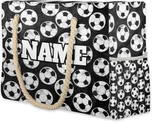 Personalized Beach Bag for Women, Large Beach Tote with Zipper, Waterproof Sandproof Pool Swim Bags