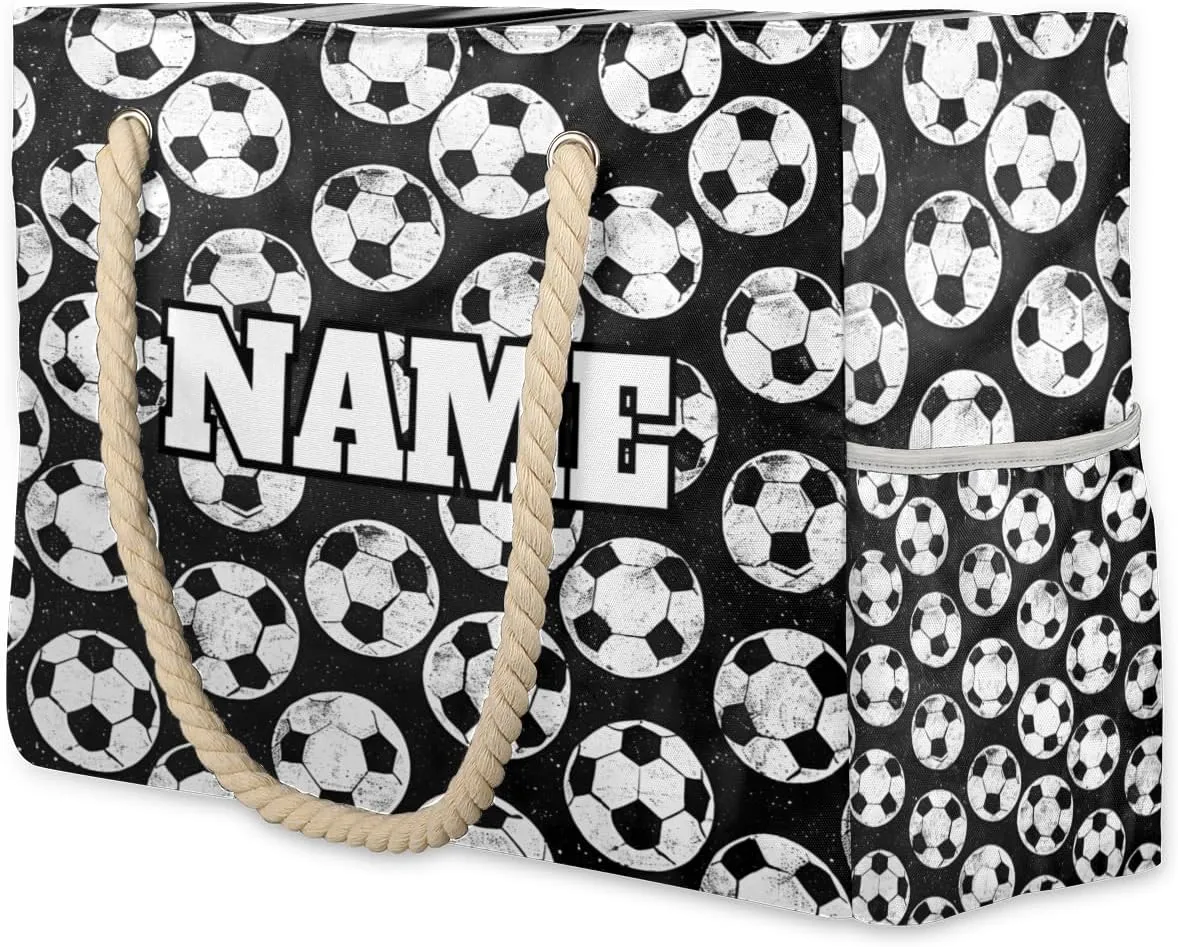 Personalized Beach Bag for Women, Large Beach Tote with Zipper, Waterproof Sandproof Pool Swim Bags